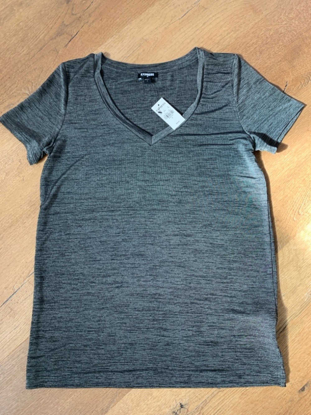 Express Women’s Heather Gray V-Neck Tee, Size S